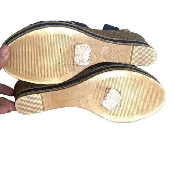 Texto Womens Wedge Sandals Espadrille Platform Strappy 3.5" Heels Blue Brown - Picture 5 of 7